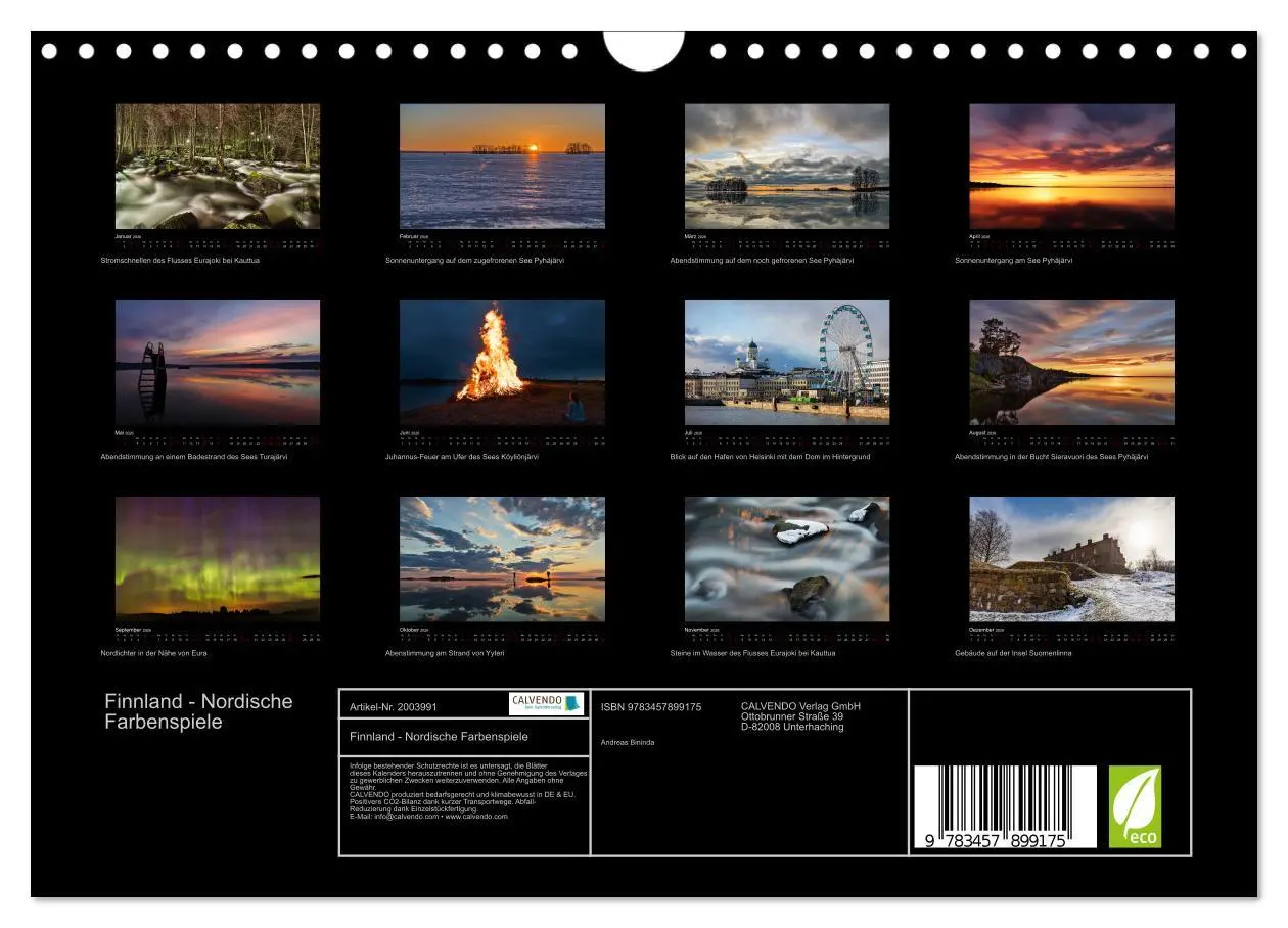 Bild: 9783457899175 | Finnland - Nordische Farbenspiele (Wandkalender 2026 DIN A4 quer),...