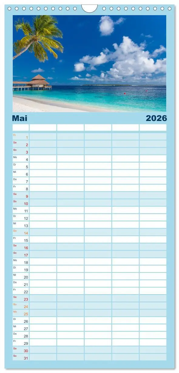 Bild: 9783516509175 | Familienplaner 2026 - Malediven - Inselparadies im Indischen Ozean...