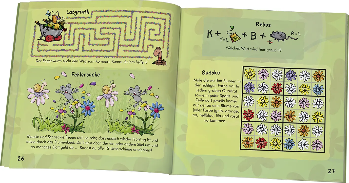 Bild: 9783867519175 | Frühling-Rätsel | mit Mausle und Schneckle | Lisa Schwenk | Buch