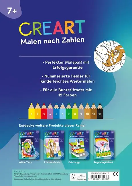Bild: 9783473489275 | CreArt Malen nach Zahlen ab 7: Dinosaurier | Stefan Richter | Buch