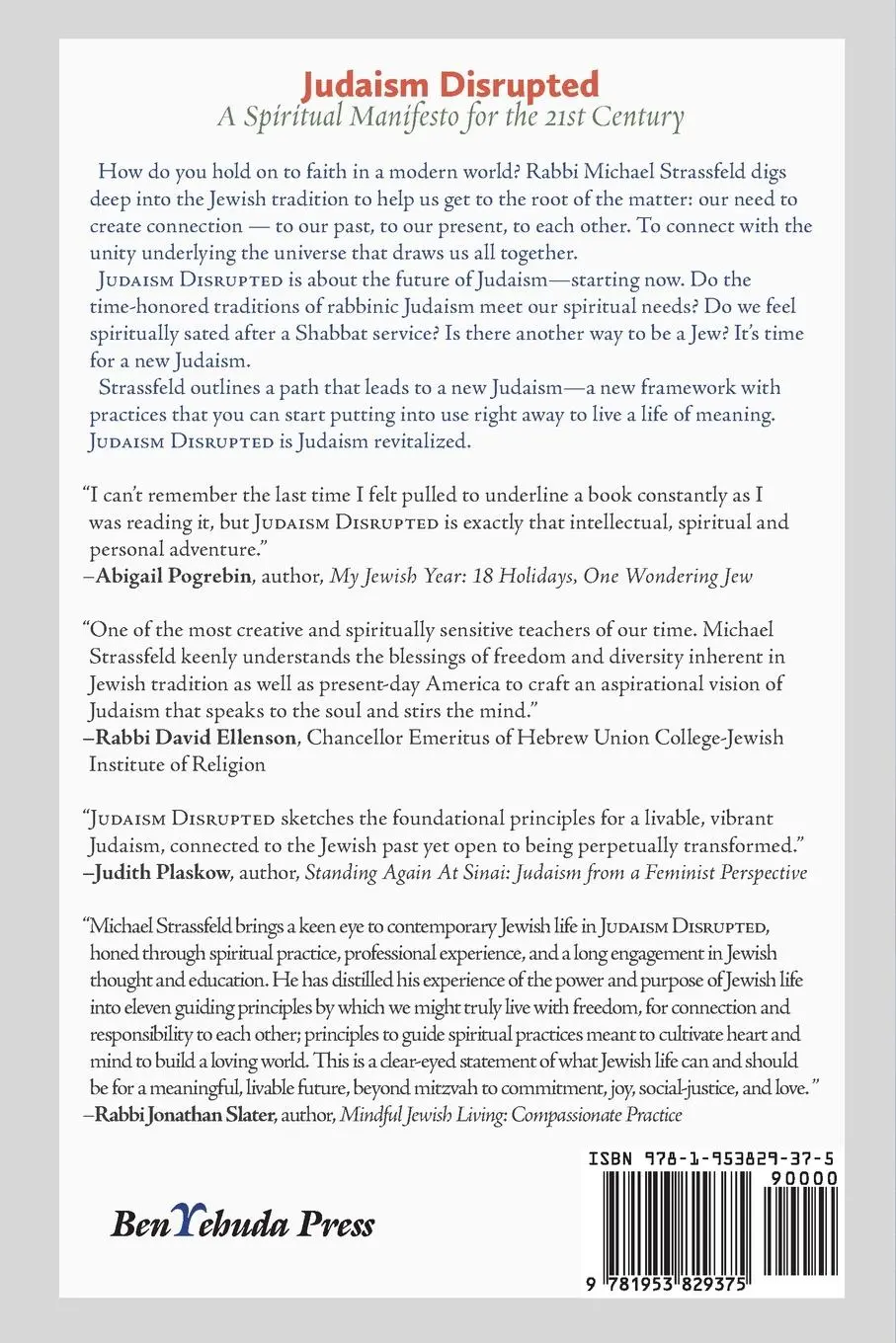 Rückseite: 9781953829375 | Judaism Disrupted | A Spiritual Manifesto for the 21st Century | Buch