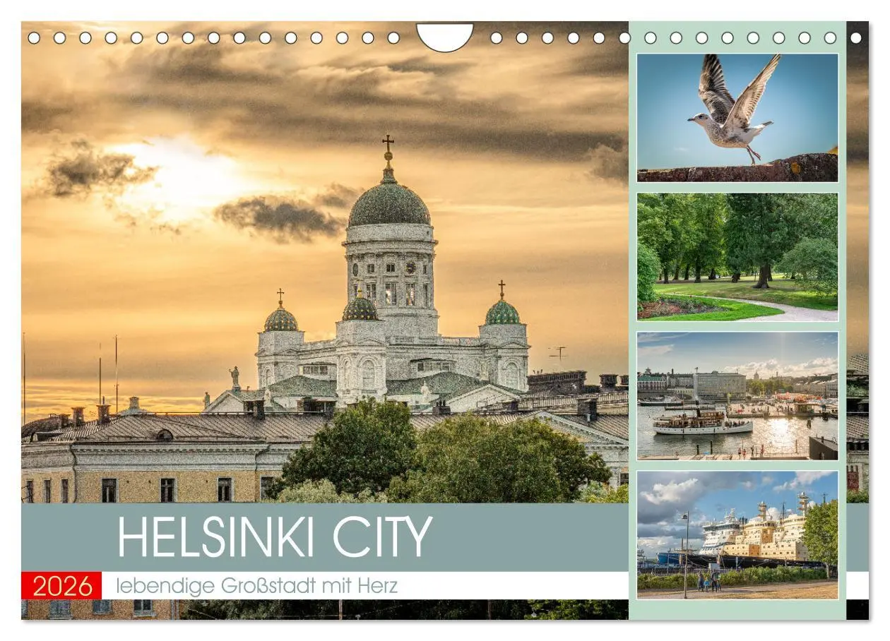 Cover: 9783457569375 | HELSINKI CITY (Wandkalender 2026 DIN A4 quer), CALVENDO Monatskalender