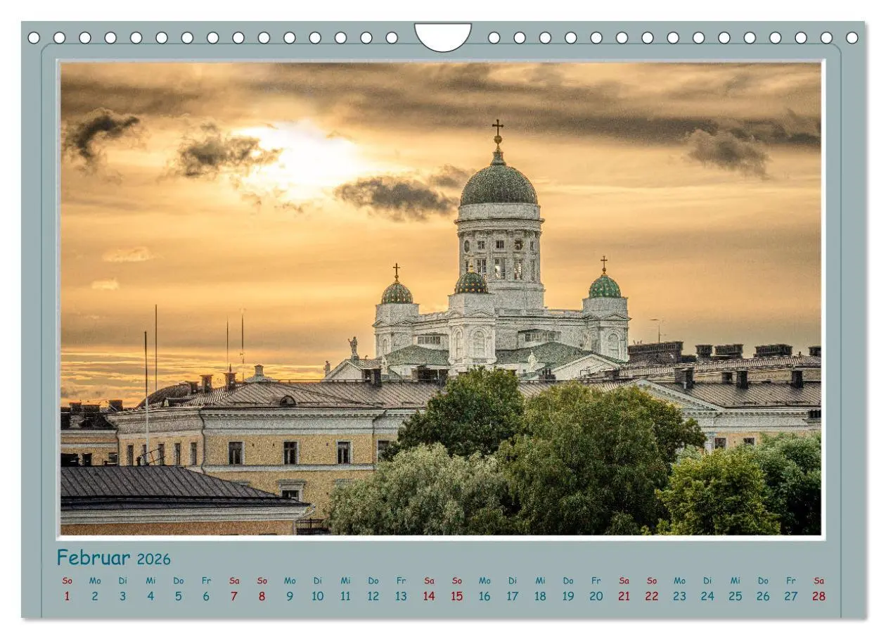 Bild: 9783457569375 | HELSINKI CITY (Wandkalender 2026 DIN A4 quer), CALVENDO Monatskalender