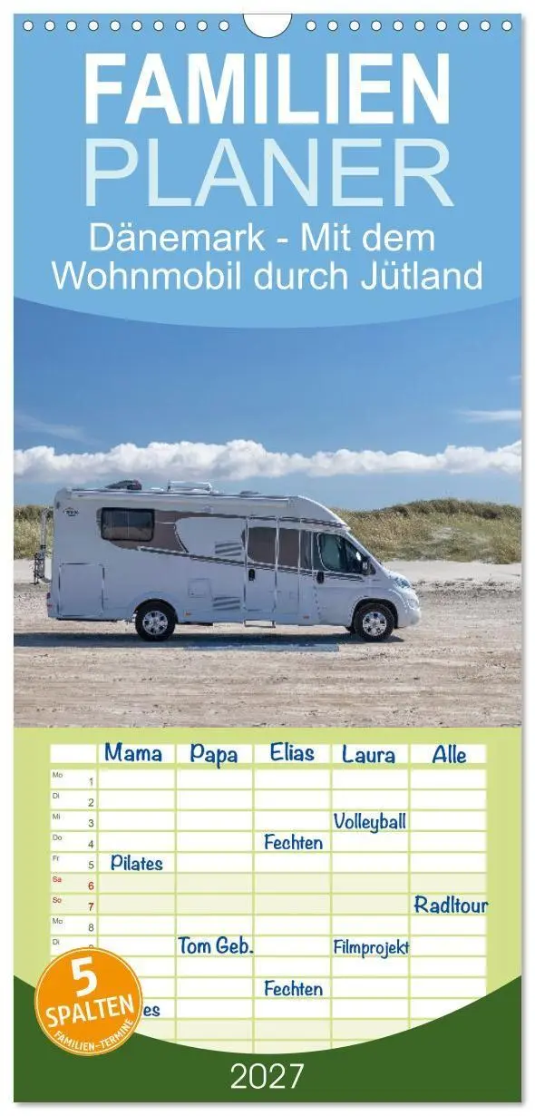 Cover: 9783594329375 | Familienplaner 2027 - Dänemark - Mit dem Wohnmobil durch Jütland...