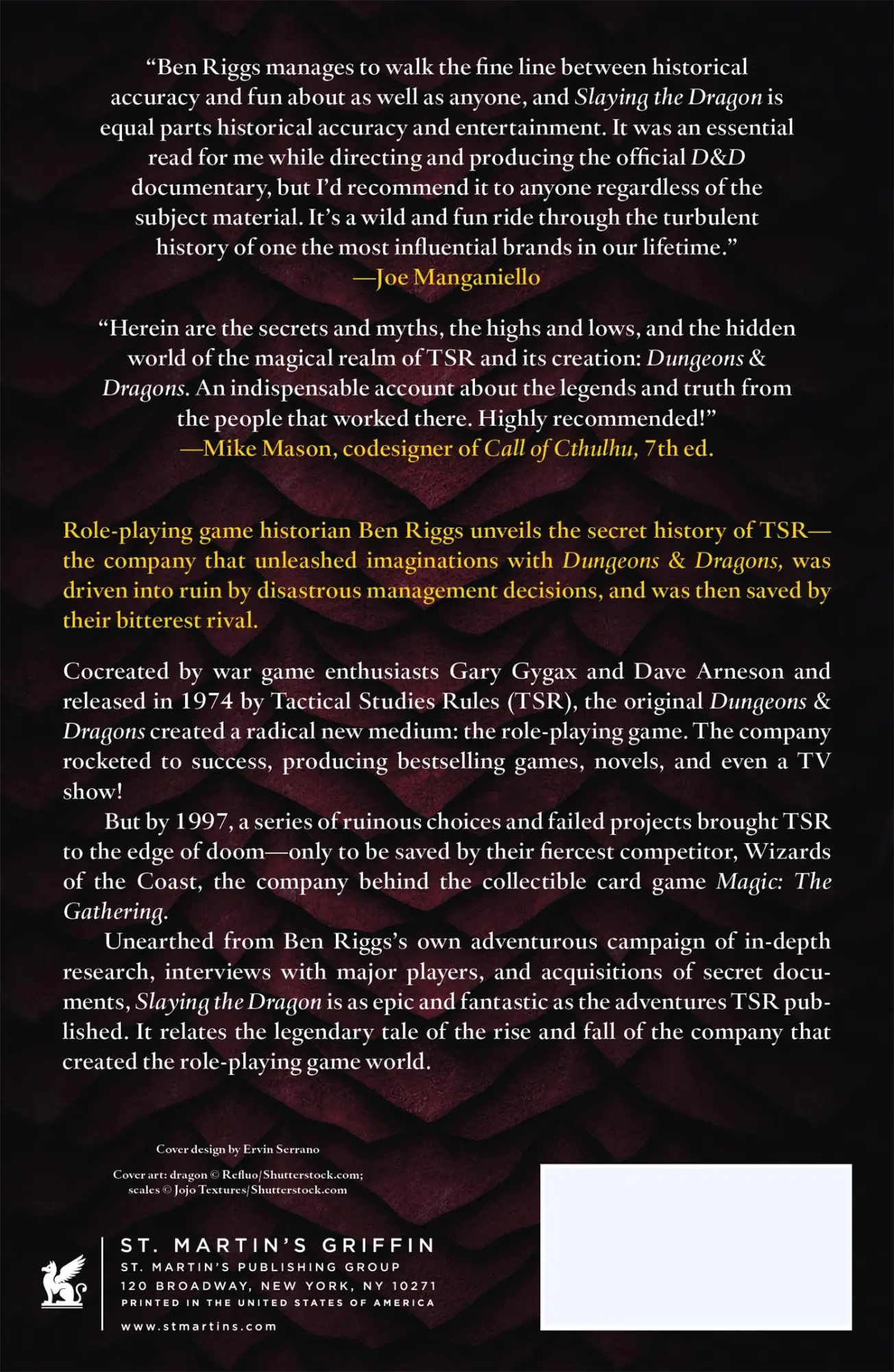 Rückseite: 9781250819475 | Slaying the Dragon | A Secret History of Dungeons &amp; Dragons | Riggs