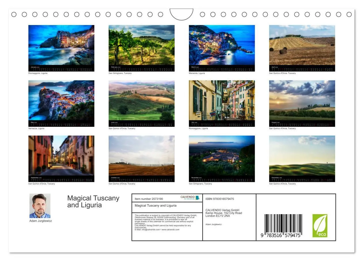 Bild: 9783516579475 | Magical Tuscany and Liguria (Wall Calendar 2026 DIN A4 landscape),...