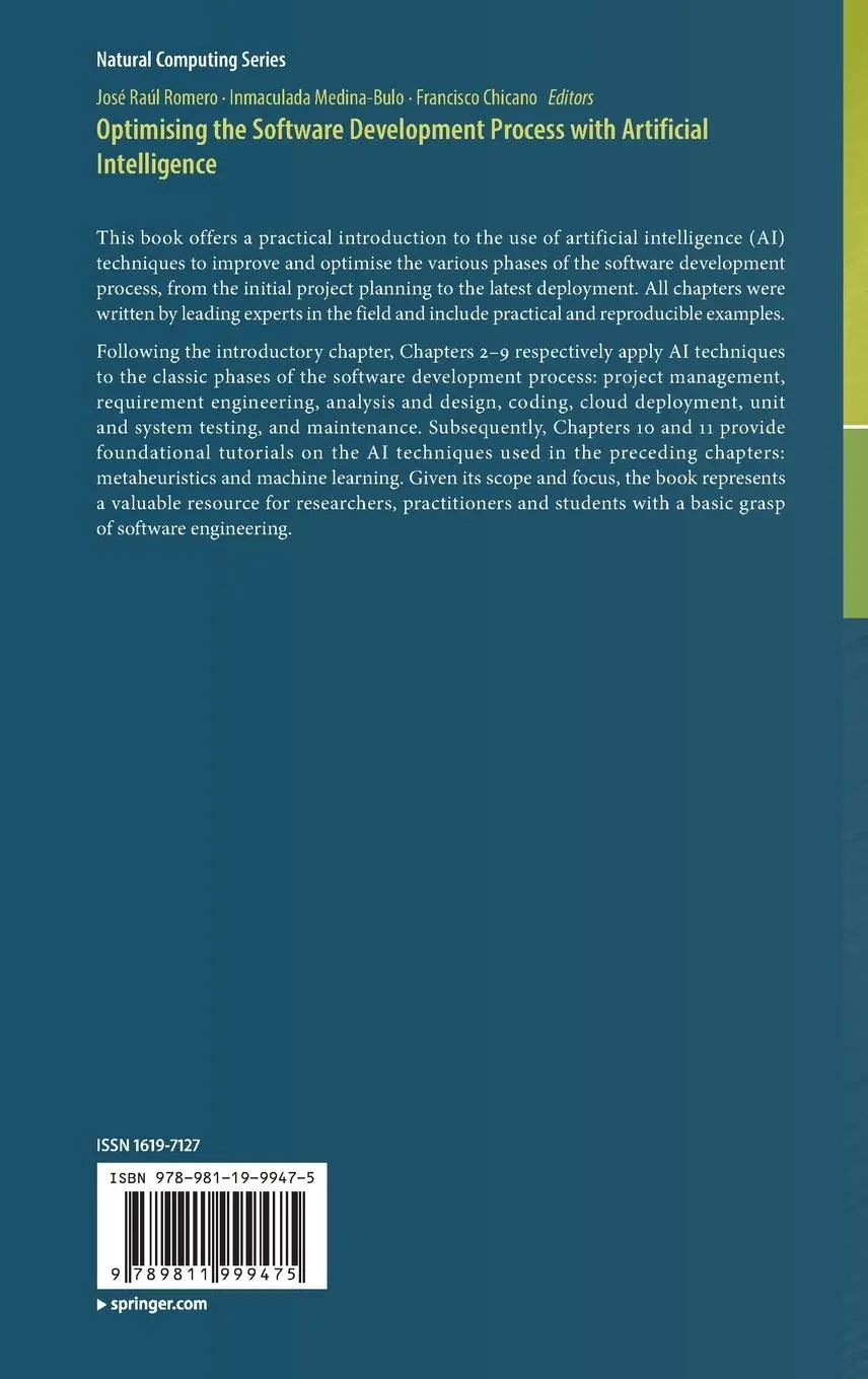 Rückseite: 9789811999475 | Optimising the Software Development Process with Artificial...