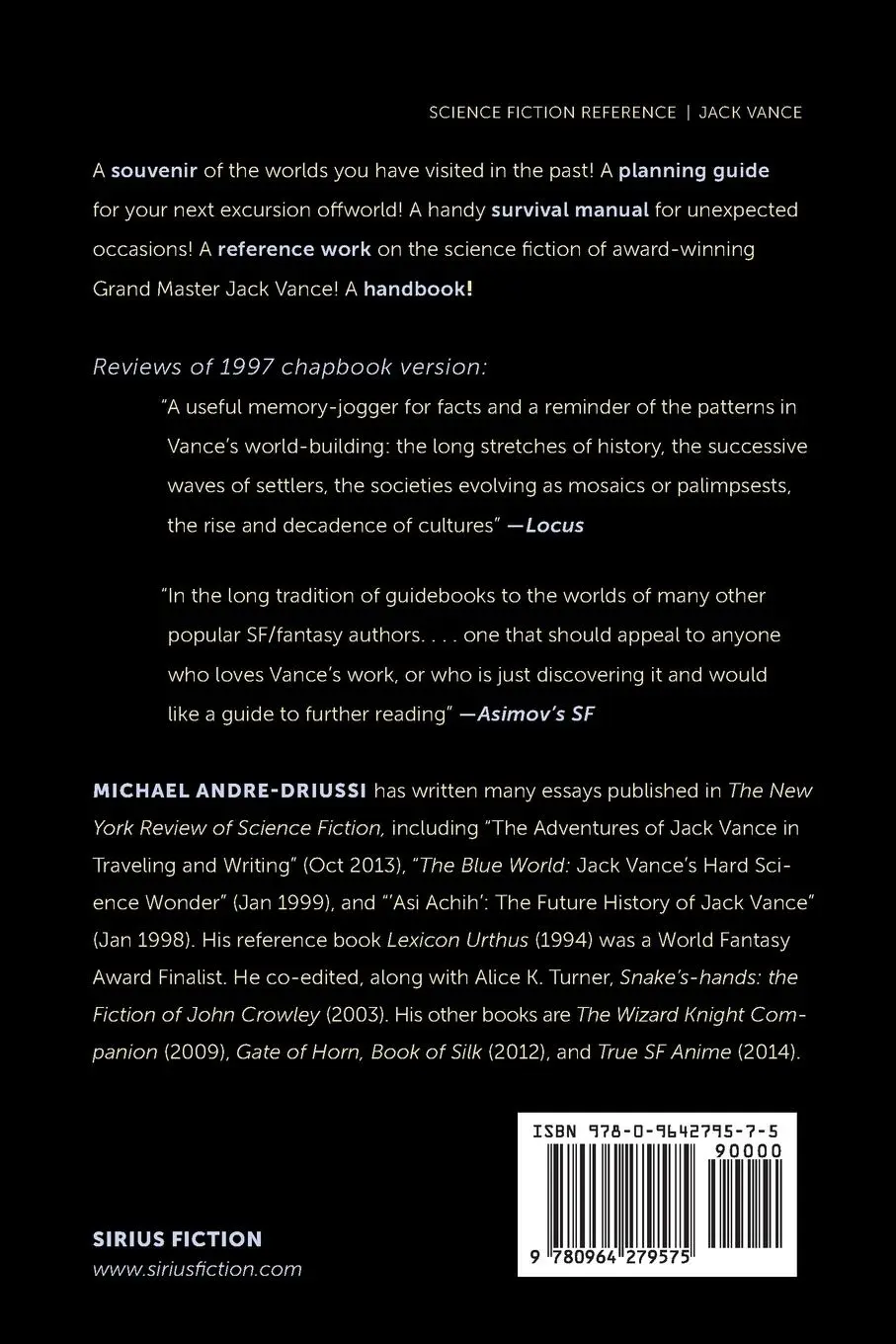 Rückseite: 9780964279575 | Handbook of Vance Space | Michael Andre-Driussi | Taschenbuch | 2014