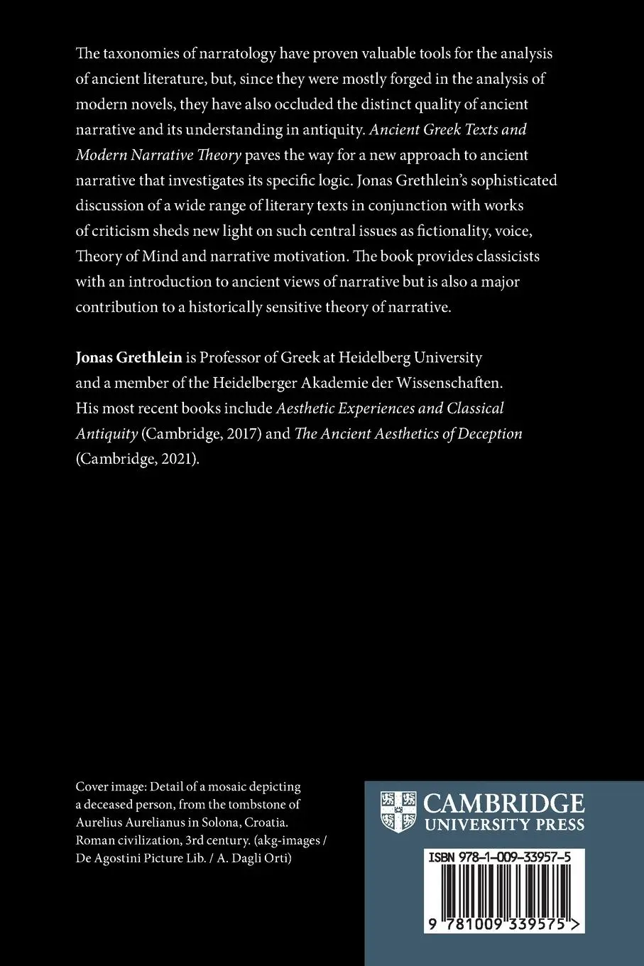Rückseite: 9781009339575 | Ancient Greek Texts and Modern Narrative Theory | Jonas Grethlein