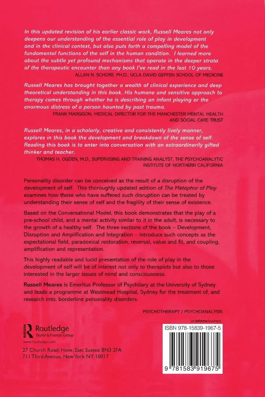 Rückseite: 9781583919675 | The Metaphor of Play | Origin and Breakdown of Personal Being | Meares
