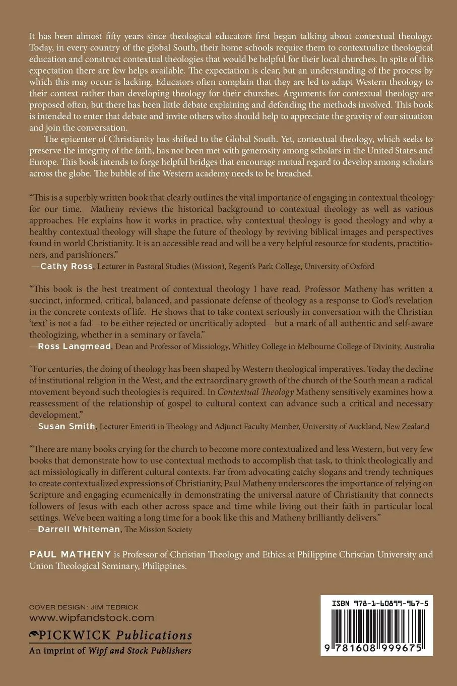 Rückseite: 9781608999675 | Contextual Theology | Paul Duane Matheny | Taschenbuch | Englisch