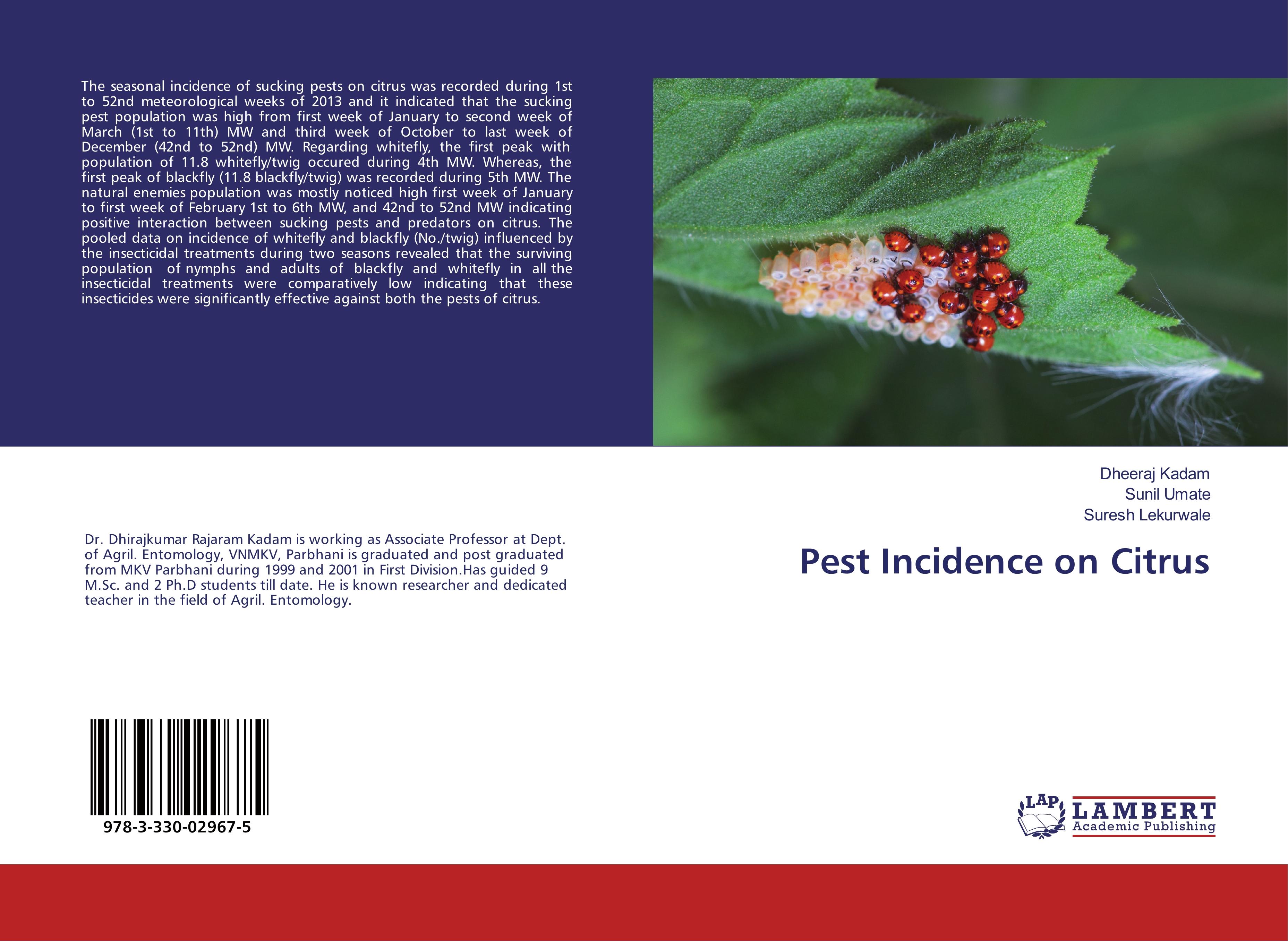 Pest Incidence on Citrus | Dheeraj Kadam (u. a.) | Taschenbuch | Paperback | 72 S. | Englisch | 2017 | LAP LAMBERT Academic Publishing | EAN 9783330029675 - Kadam, Dheeraj