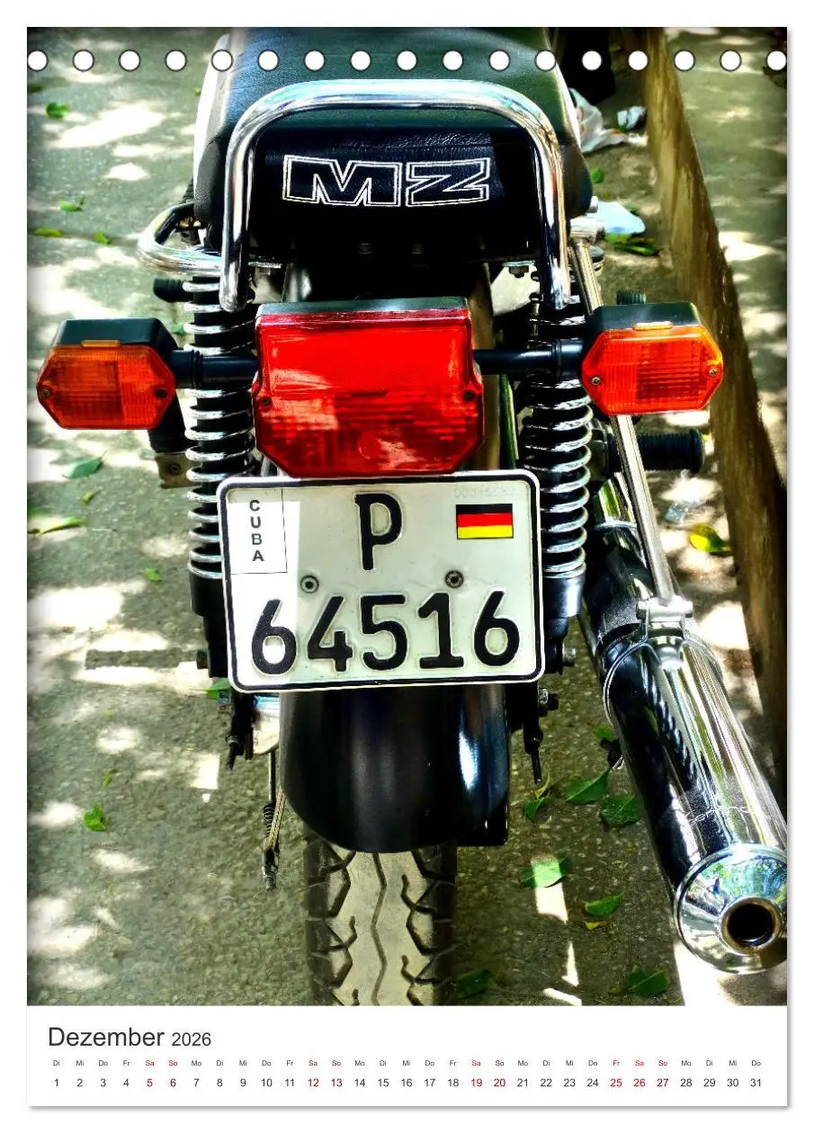 Bild: 9783516249675 | MZ Motorräder - Ein Stück DDR in Kuba (Tischkalender 2026 DIN A5...