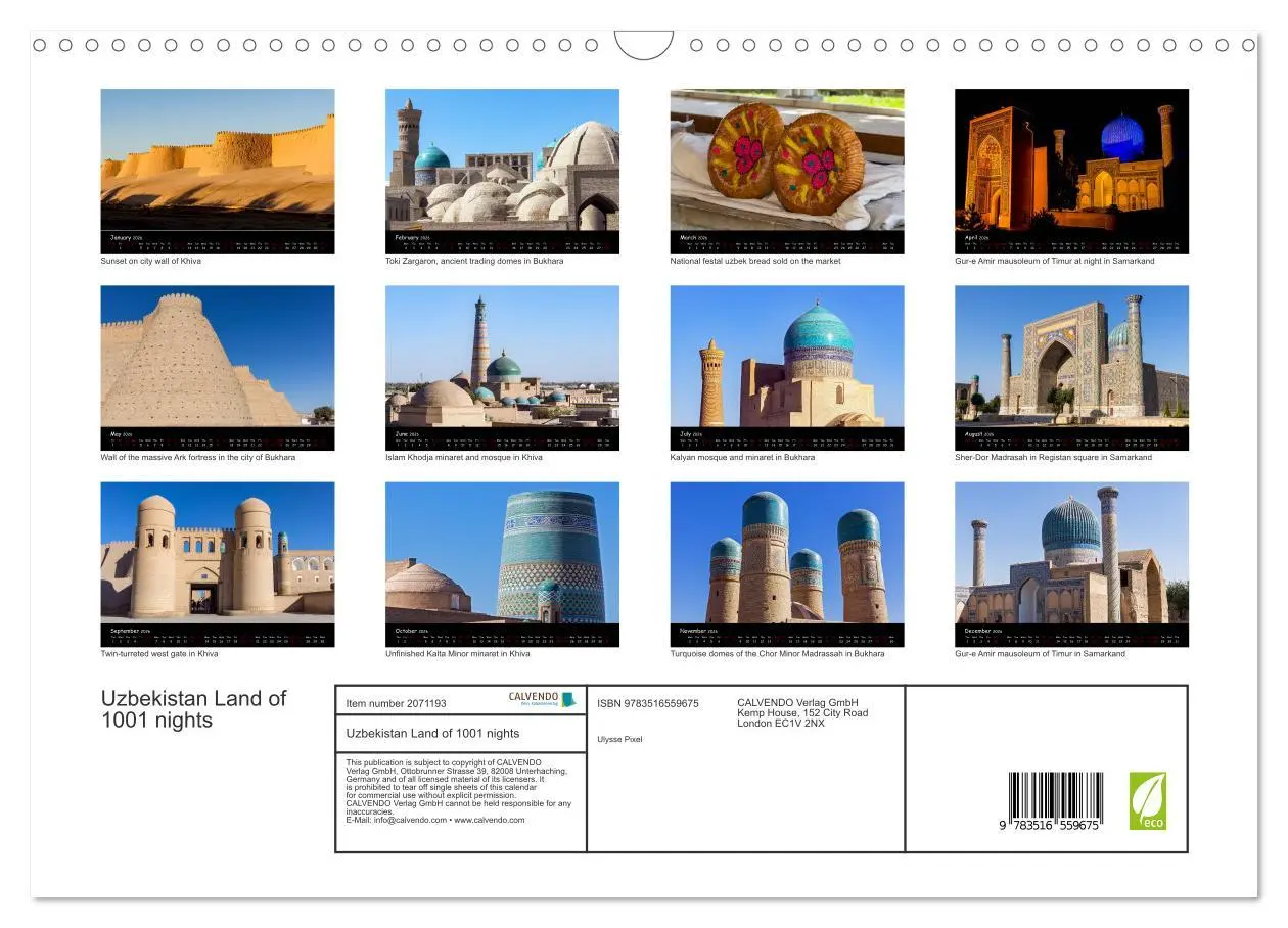 Bild: 9783516559675 | Uzbekistan Land of 1001 nights (Wall Calendar 2026 DIN A3...