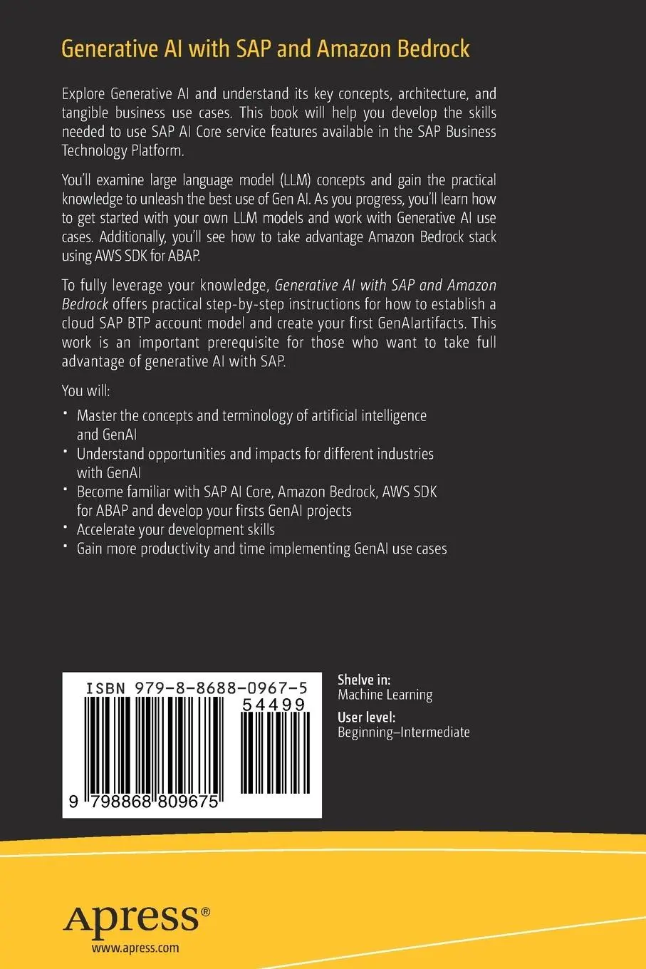 Rückseite: 9798868809675 | Generative AI with SAP and Amazon Bedrock | Miguel Figueiredo | Buch