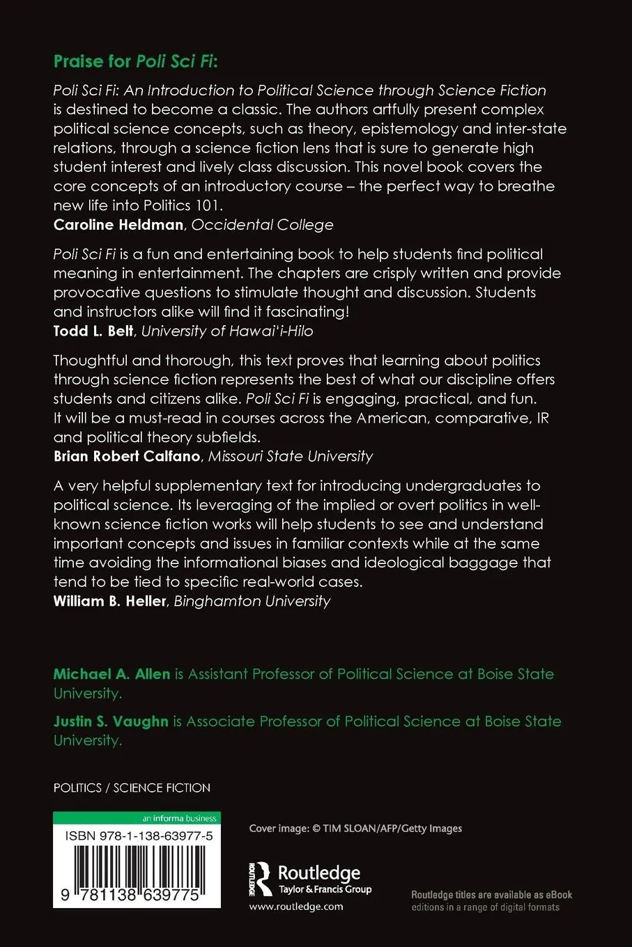 Rückseite: 9781138639775 | Poli Sci Fi | Michael A. Allen (u. a.) | Taschenbuch | Englisch | 2016