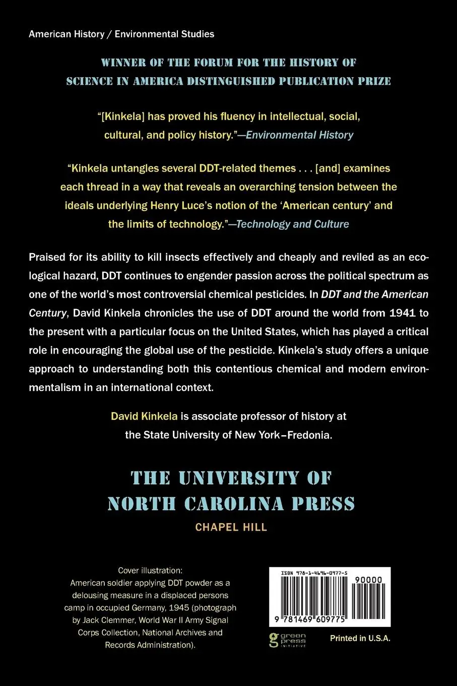 Rückseite: 9781469609775 | DDT and the American Century | David Kinkela | Taschenbuch | Englisch