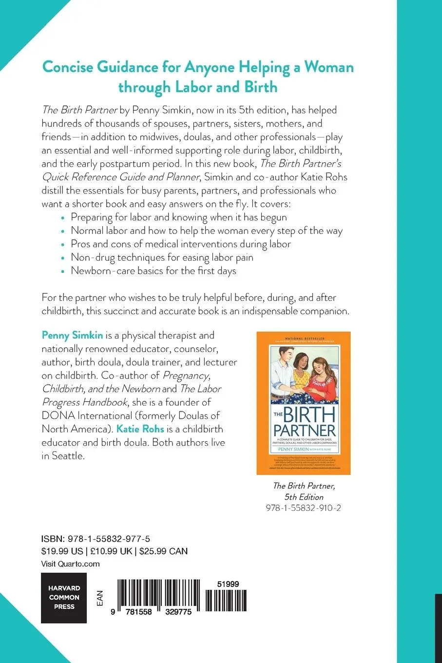 Rückseite: 9781558329775 | Birth Partner's Quick Reference Guide and Planner | Penny Simkin