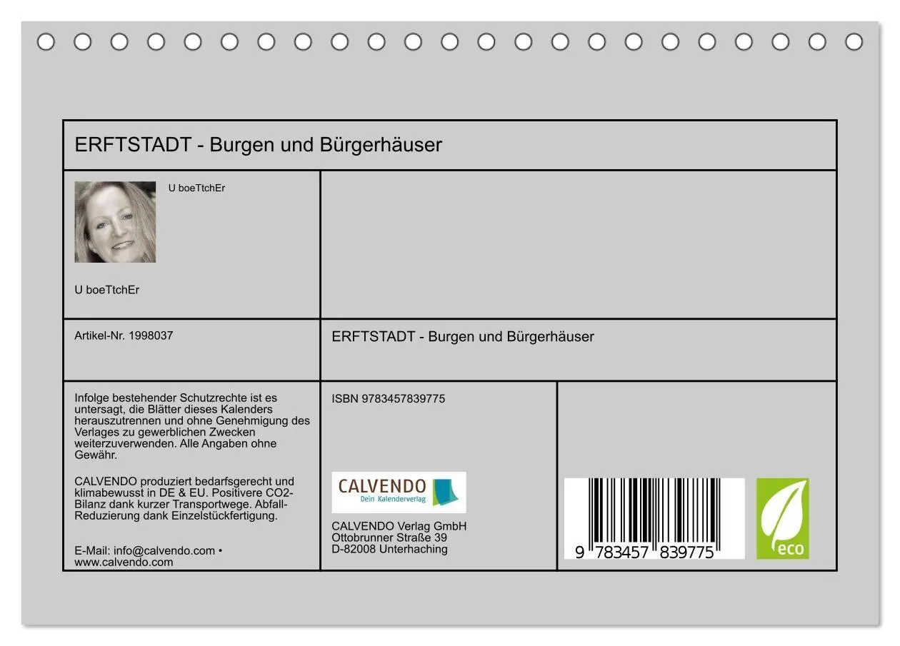 Bild: 9783457839775 | ERFTSTADT - Burgen und Bürgerhäuser (Tischkalender 2026 DIN A5...