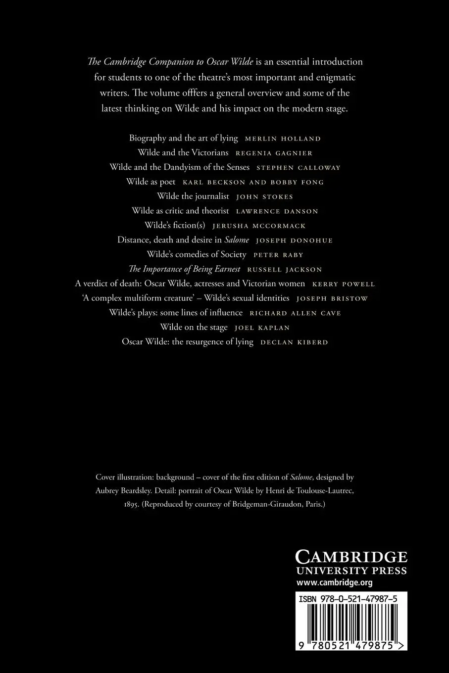 Rückseite: 9780521479875 | The Cambridge Companion to Oscar Wilde | Peter Raby | Taschenbuch