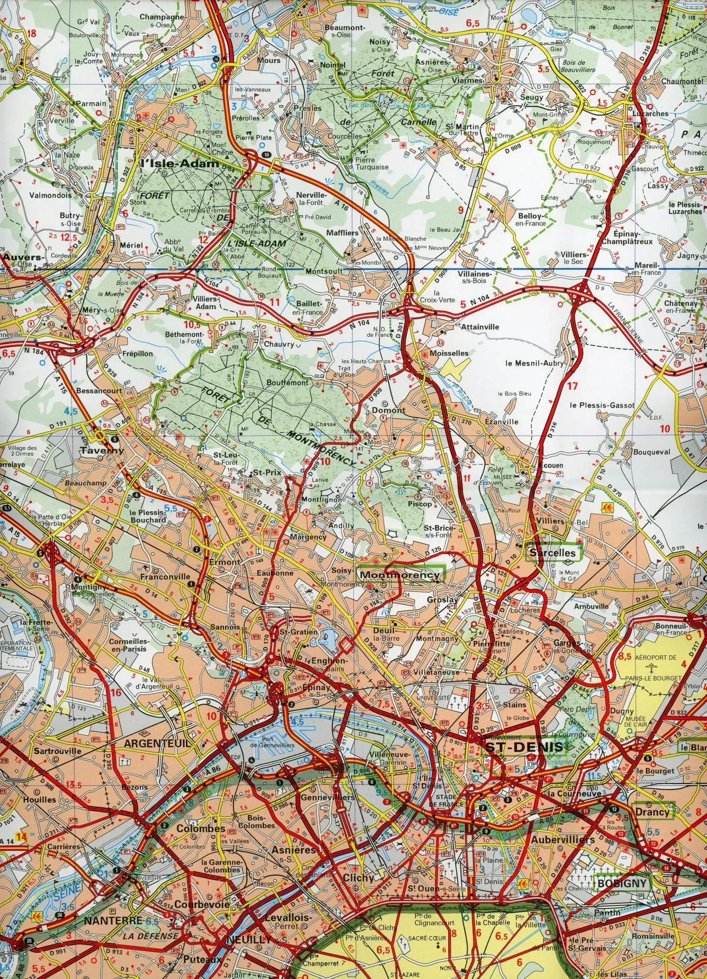 Bild: 9782067249875 | Michelin Paris und Umgebung | Straßen- und Tourismuskarte 1:100.000