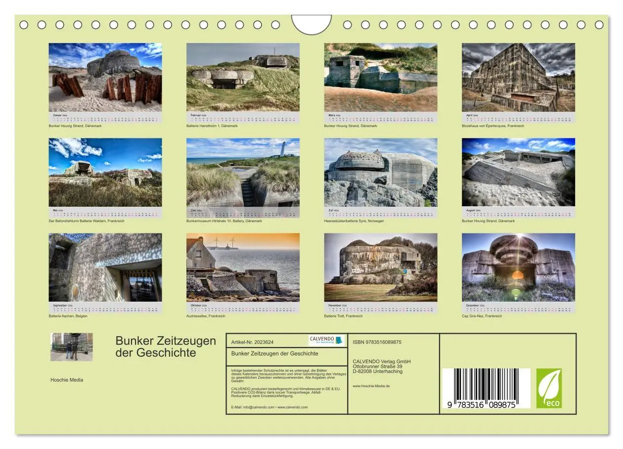 Bild: 9783516089875 | Bunker Zeitzeugen der Geschichte (Wandkalender 2026 DIN A4 quer),...