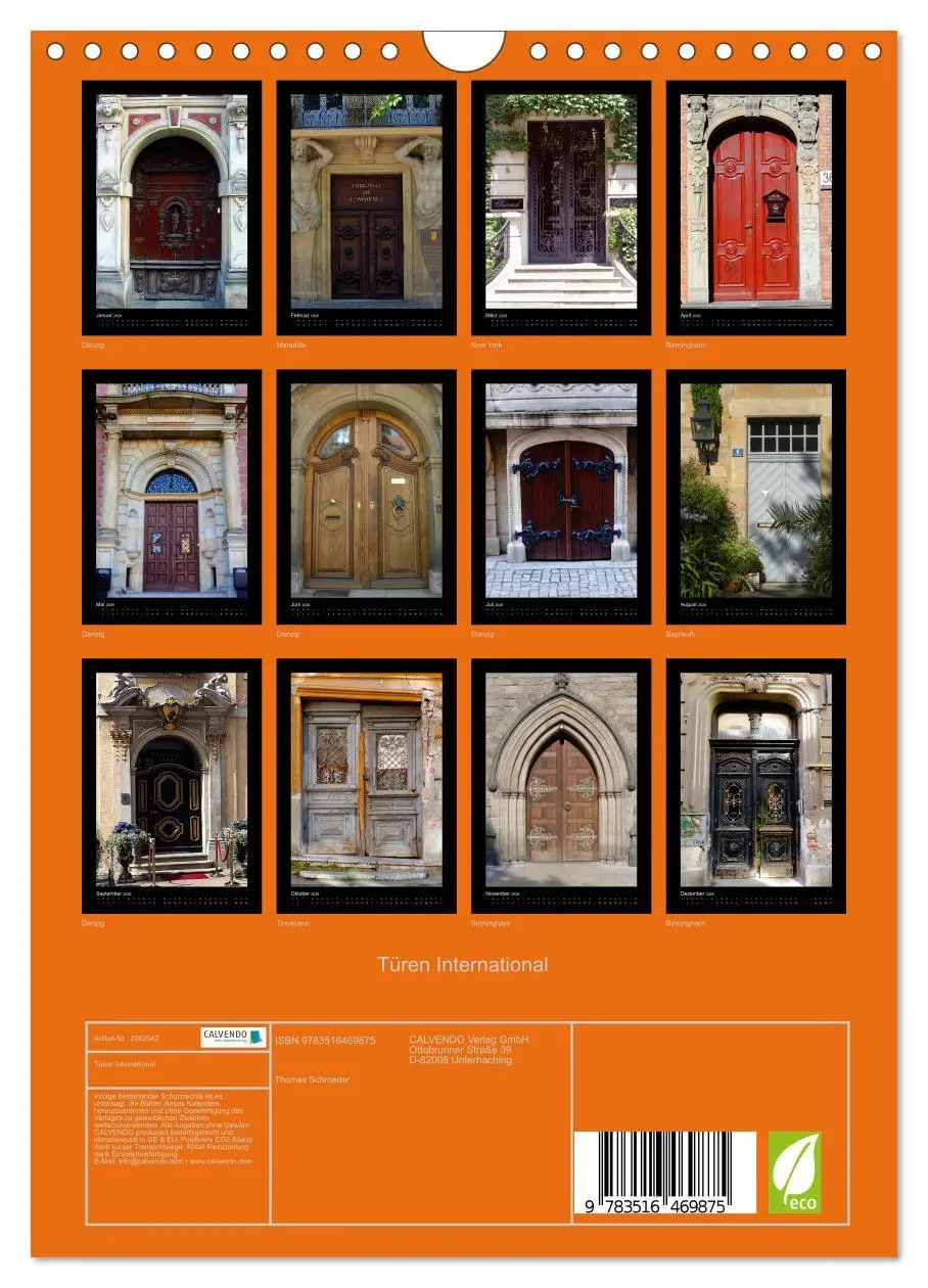 Bild: 9783516469875 | Türen International (Wandkalender 2026 DIN A4 hoch), CALVENDO...