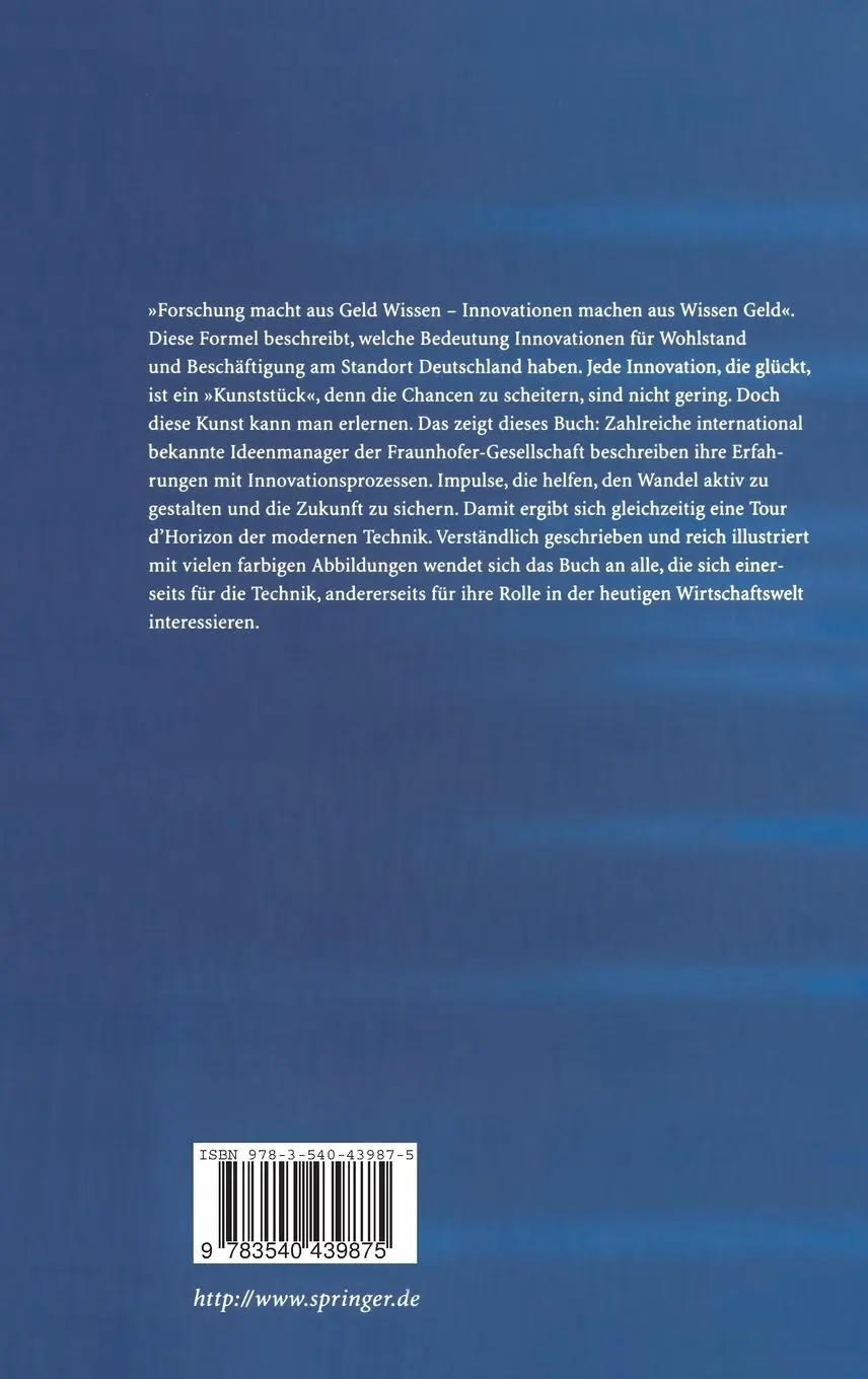 Rückseite: 9783540439875 | Kunststück Innovation | Hans-Jörg Bullinger (u. a.) | Buch | xvii
