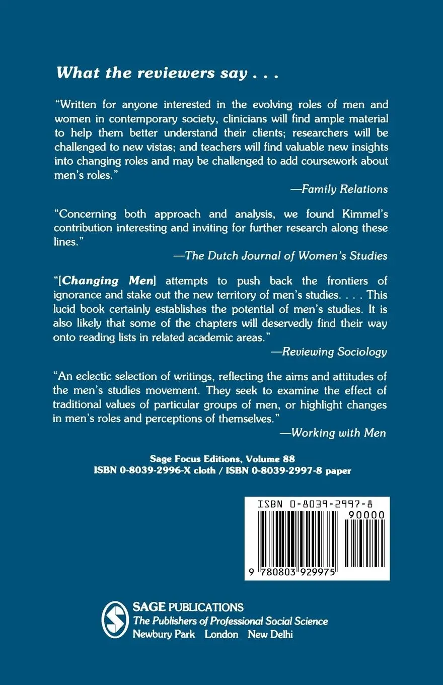 Rückseite: 9780803929975 | Changing Men | New Directions in Research on Men and Masculinity