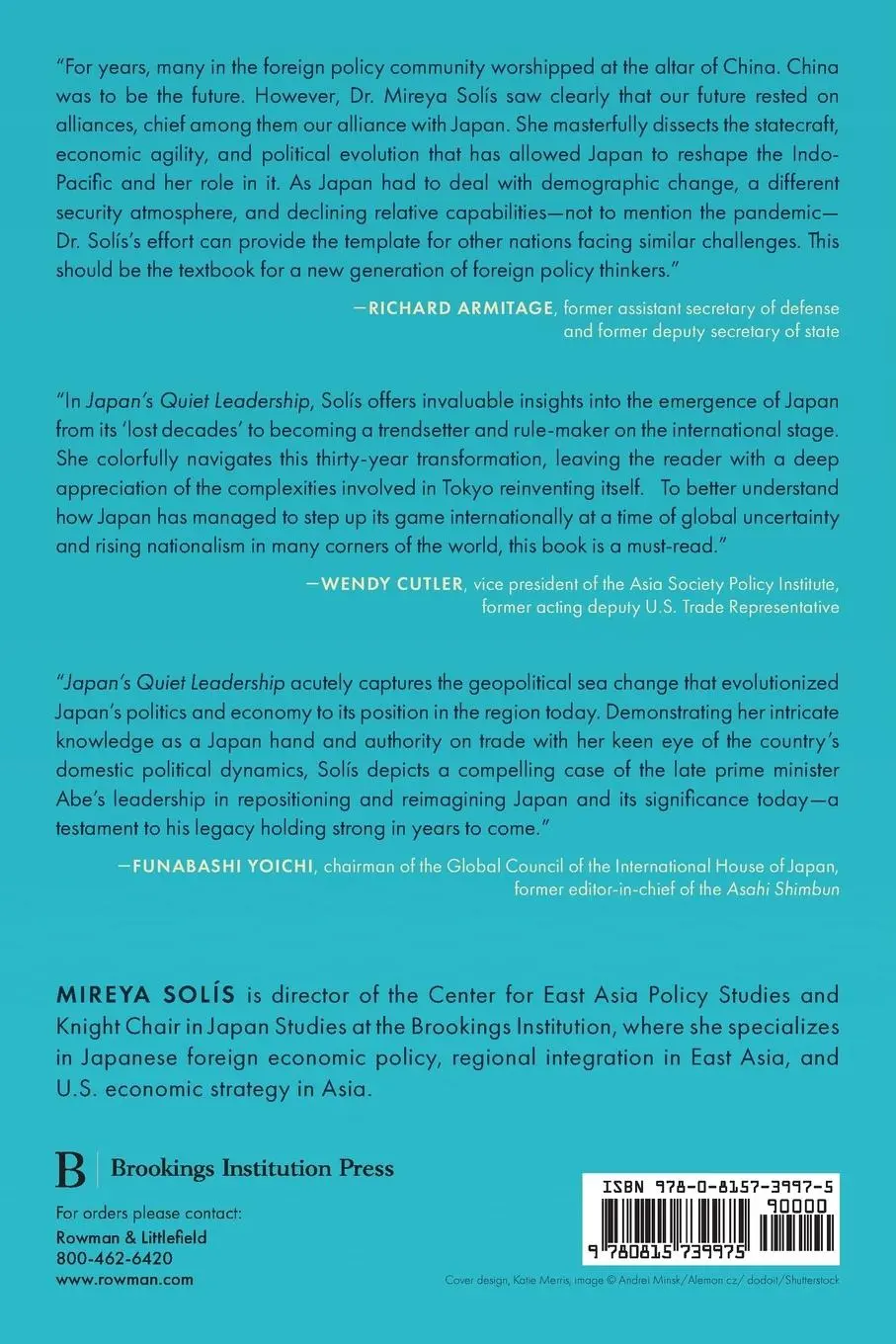 Rückseite: 9780815739975 | Japan's Quiet Leadership | Reshaping the Indo-Pacific | Mireya Solis