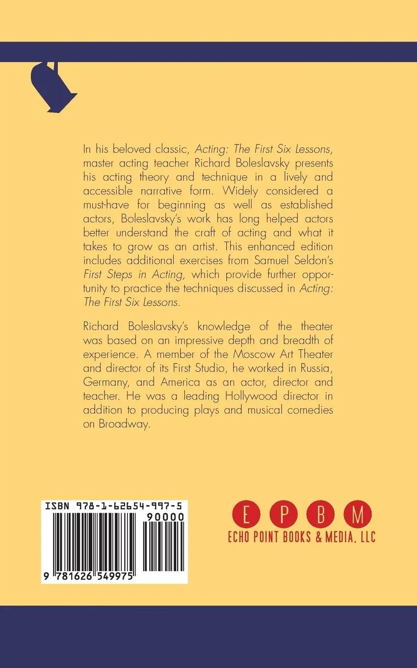 Rückseite: 9781626549975 | Acting | The First Six Lessons (Enhanced Edition) | Boleslavsky | Buch