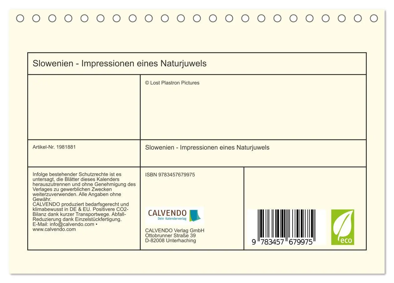 Bild: 9783457679975 | Slowenien - Impressionen eines Naturjuwels (Tischkalender 2026 DIN...