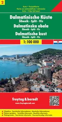 Cover: 9783850849975 | FuB Dalmatinische Küste 02. Sibenik - Split - Vis 1 : 100 000 | KG