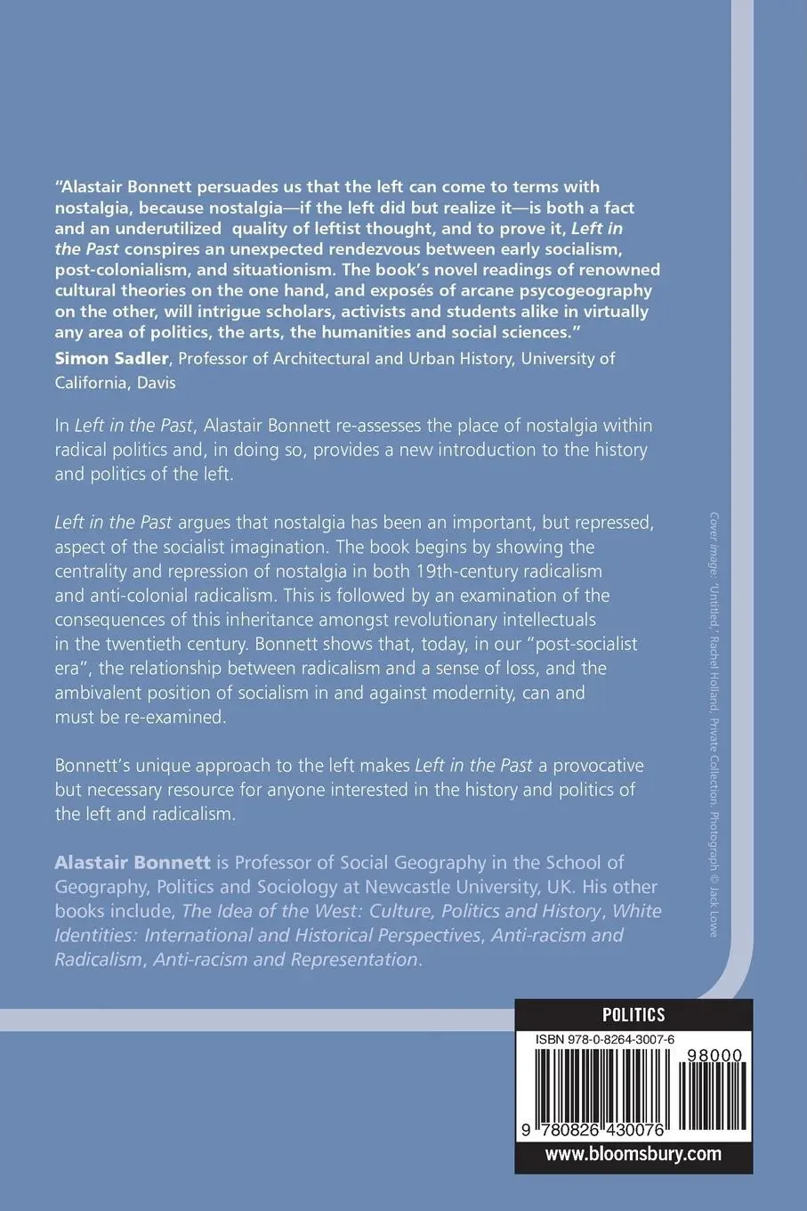 Rückseite: 9780826430076 | Left in the Past | Radicalism and the Politics of Nostalgia | Bonnett
