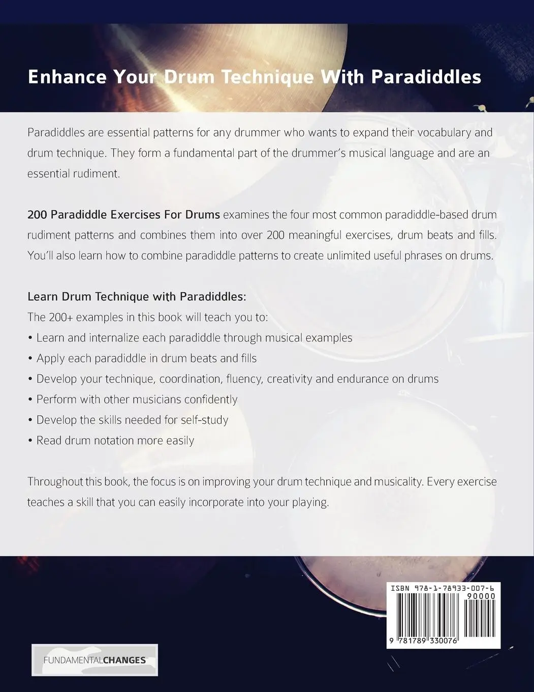 Rückseite: 9781789330076 | 200 Paradiddle Exercises for Drums | Serkan Süer (u. a.) | Taschenbuch