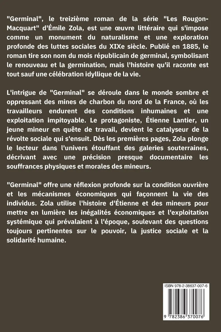 Rückseite: 9782386370076 | Germinal (Annoté) | Émile Zola | Taschenbuch | Französisch | 2024