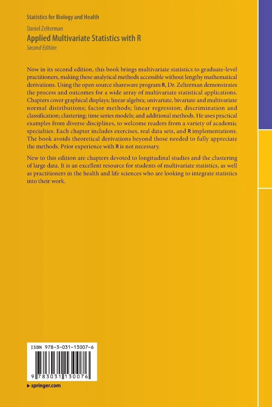 Rückseite: 9783031130076 | Applied Multivariate Statistics with R | Daniel Zelterman | Buch | xix Rückseite: 9783031130076 | Applied Multivariate Statistics with R | Daniel Zelterman | Buch | xix
