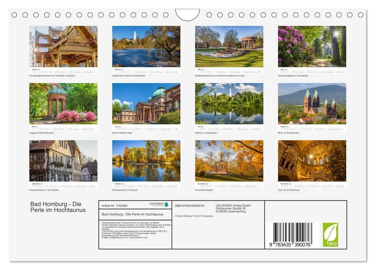 Bild: 9783435390076 | Bad Homburg - Die Perle im Hochtaunus (Wandkalender 2025 DIN A4...