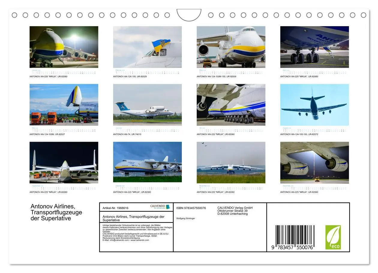 Bild: 9783457550076 | Antonov Airlines, Transportflugzeuge der Superlative (Wandkalender...