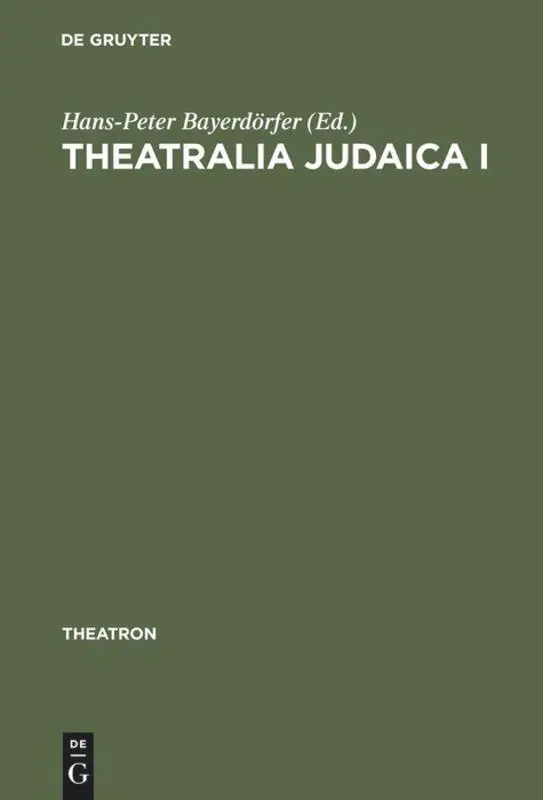 Cover: 9783484660076 | Theatralia Judaica I | Hans-Peter Bayerdörfer | Buch | IX | Deutsch