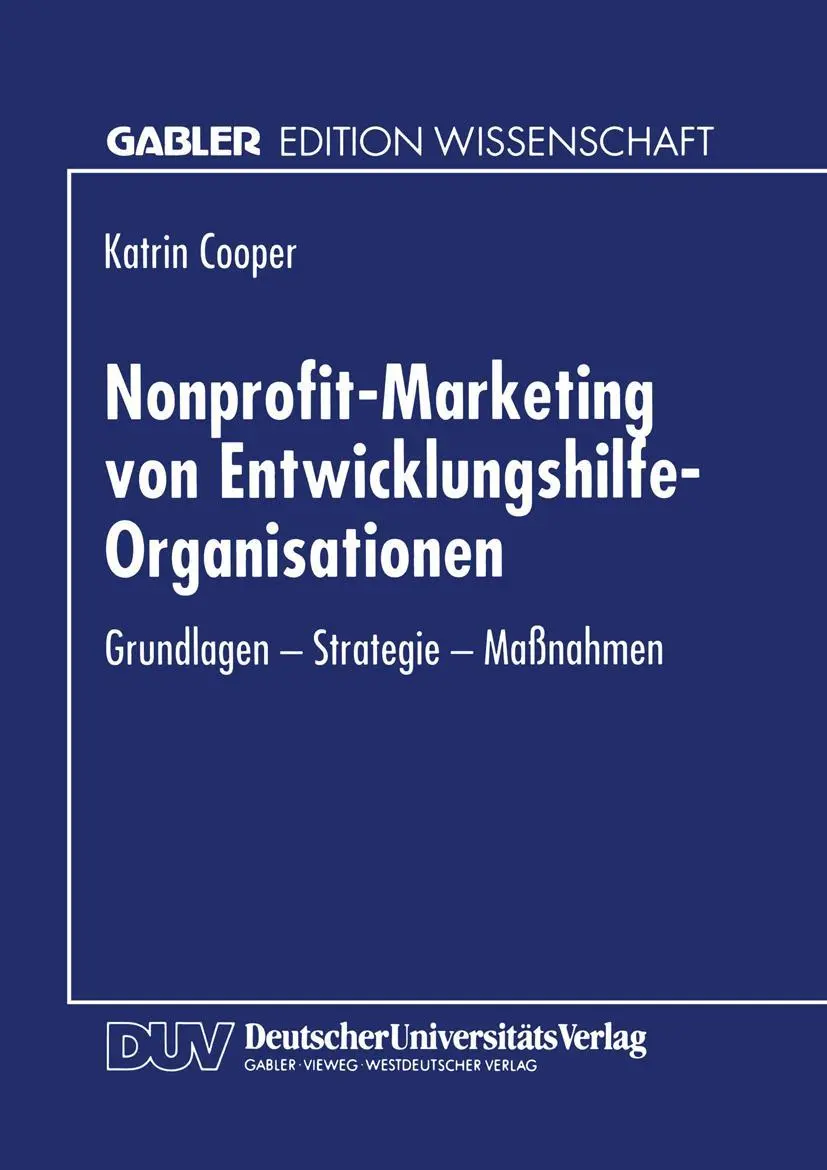 Cover: 9783824460076 | Nonprofit-Marketing von Entwicklungshilfe-Organisationen | Cooper