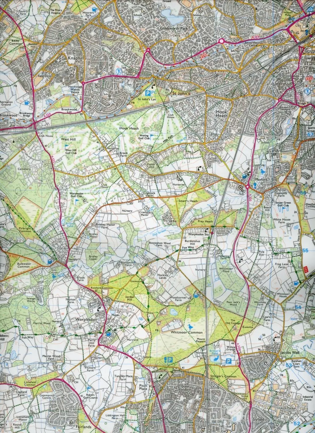 Bild: 9780319470176 | Guildford and Farnham | Ordnance Survey | (Land-)Karte | Englisch