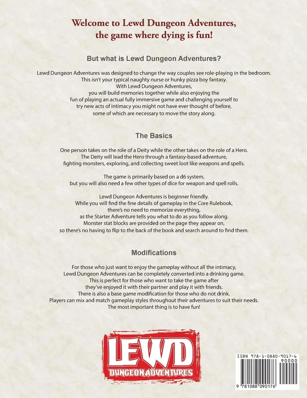 Rückseite: 9781088090176 | Lewd Dungeon Adventures Core Rulebook and Starter Adventure | Buch