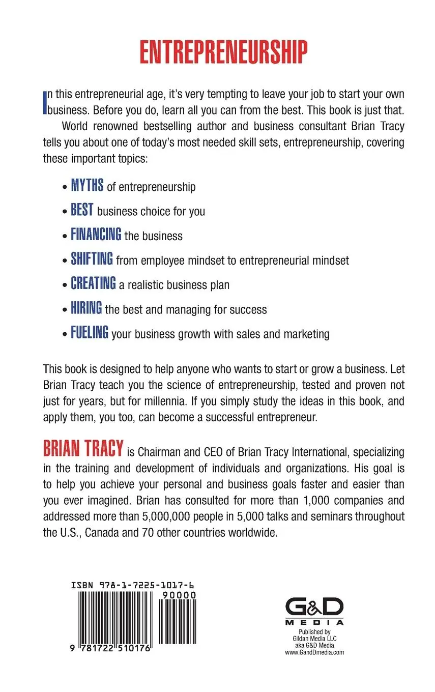 Rückseite: 9781722510176 | Entrepreneurship | How to Start and Grow Your Own Business | Tracy