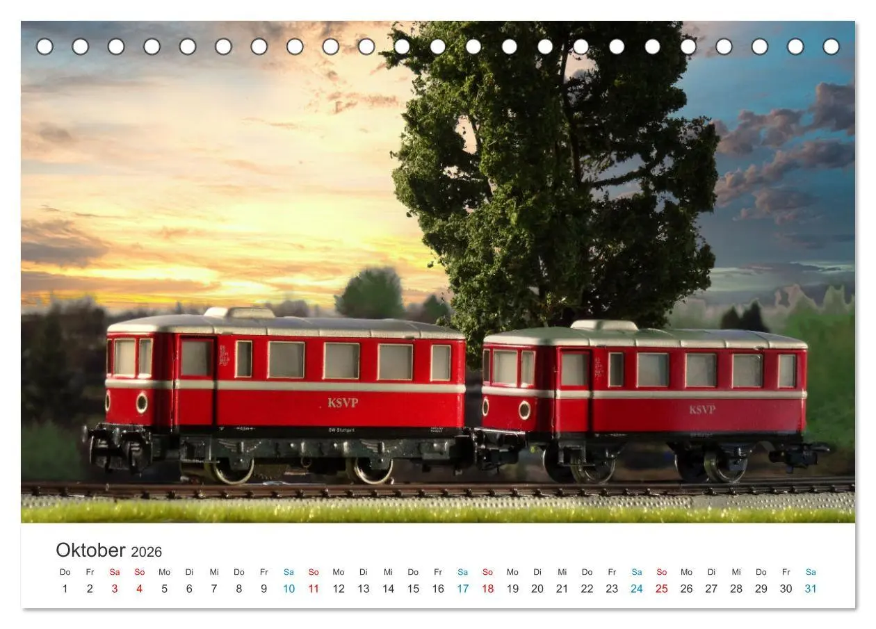 Bild: 9783457470176 | Bahn-Nostalgie im Modell (Tischkalender 2026 DIN A5 quer), CALVENDO...