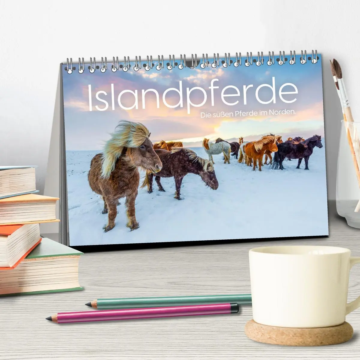 Bild: 9783457540176 | Islandpferde - Die süßen Pferde im Norden. (Tischkalender 2026 DIN...