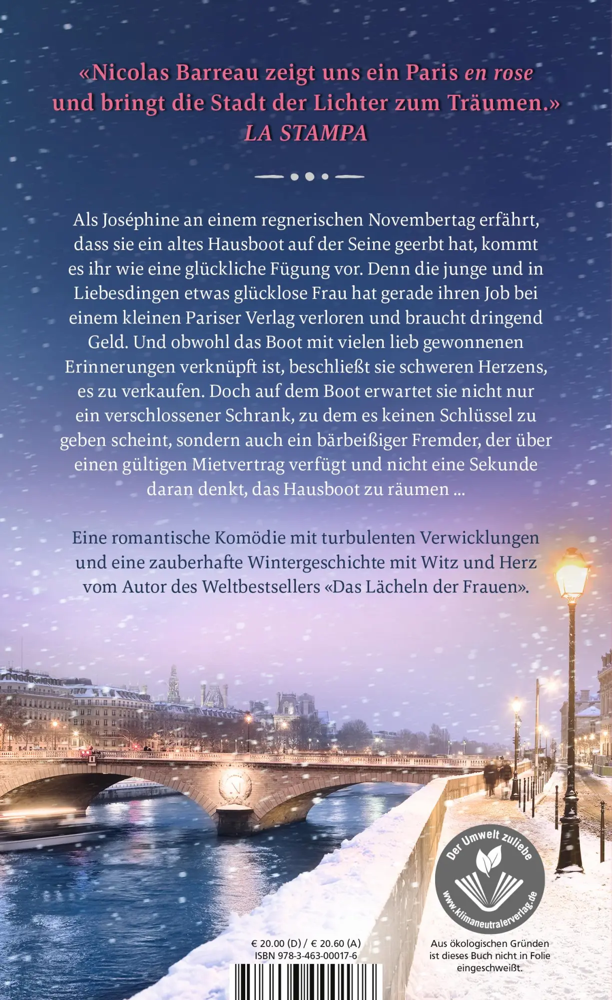 Rückseite: 9783463000176 | Tausend Lichter über der Seine | Nicolas Barreau | Buch | 304 S.