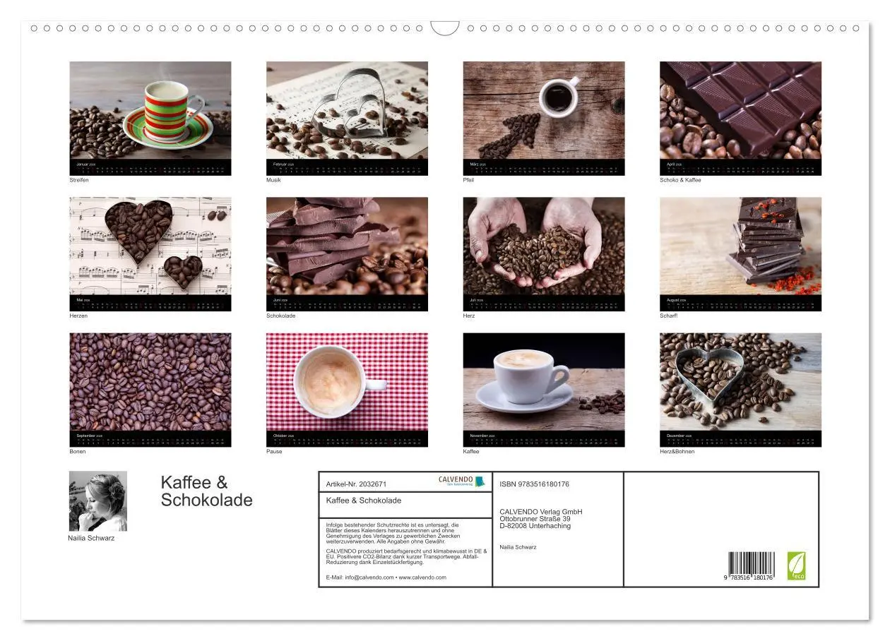 Bild: 9783516180176 | Kaffee &amp; Schokolade (Wandkalender 2026 DIN A2 quer), CALVENDO...