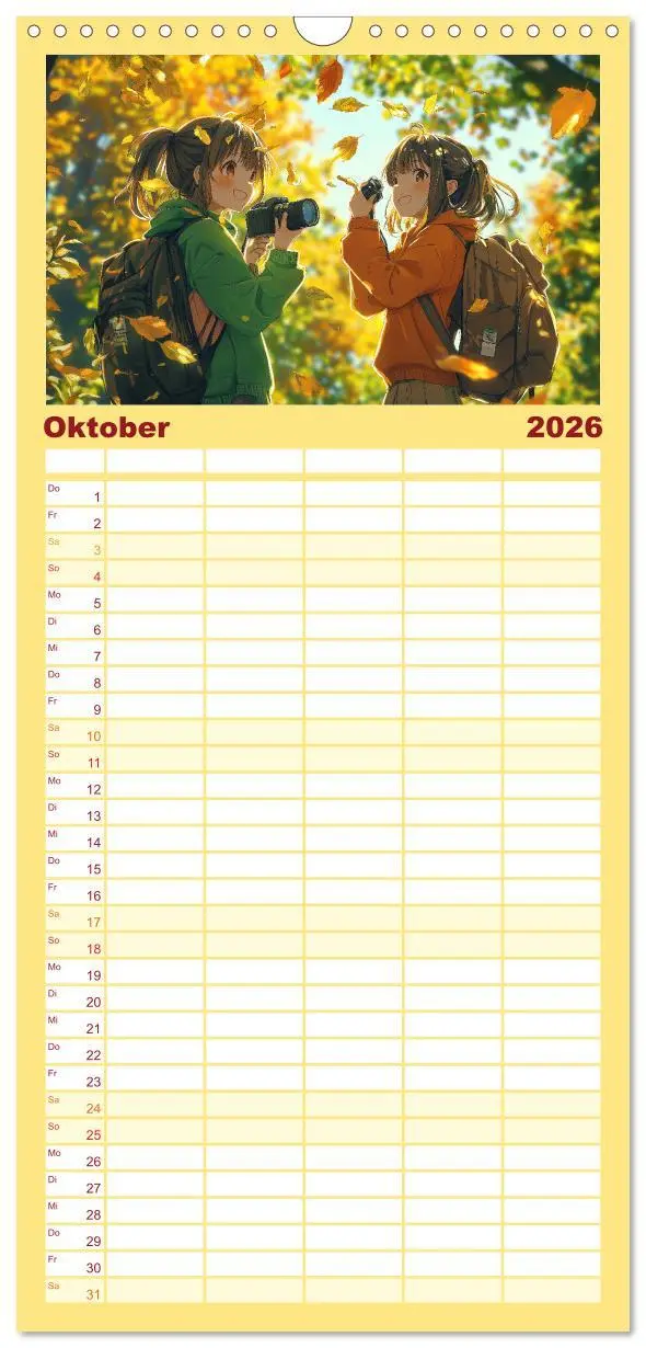 Bild: 9783516490176 | Familienplaner 2026 - Anime Kalender - Charaktere im Slice-of-Life...