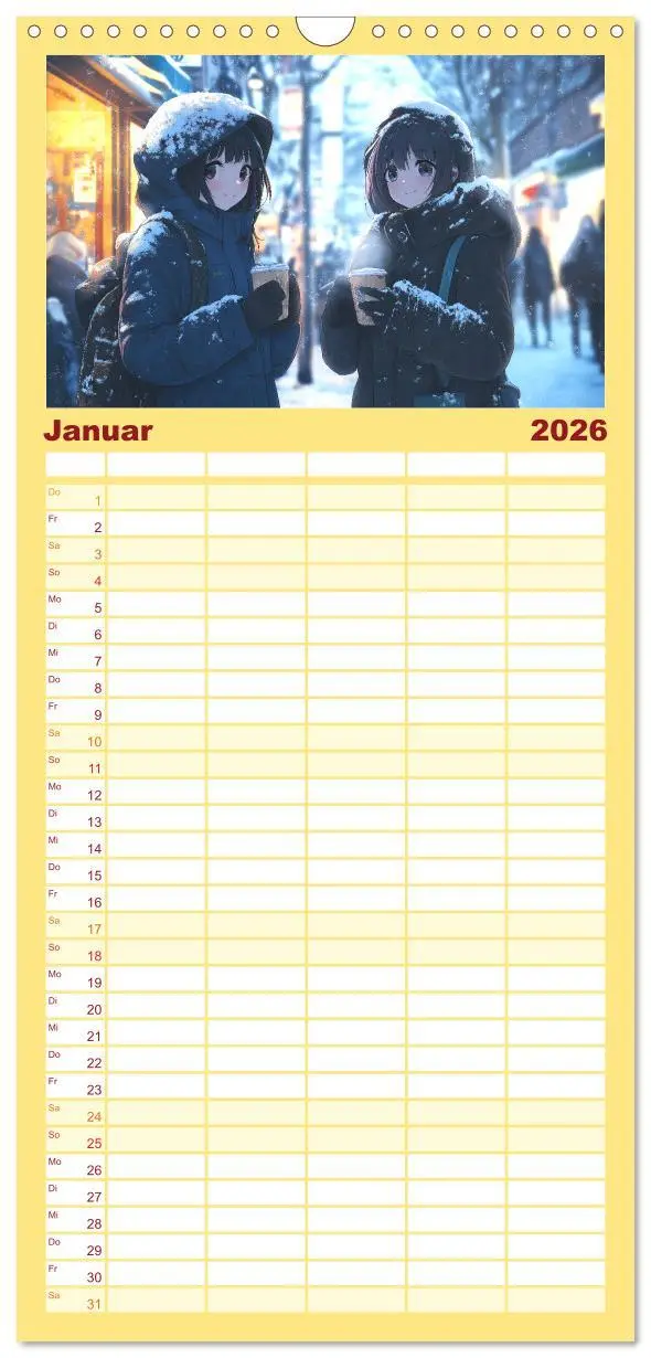 Bild: 9783516490176 | Familienplaner 2026 - Anime Kalender - Charaktere im Slice-of-Life...